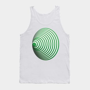 Geometric green concentric circles 3D doodle art Tank Top